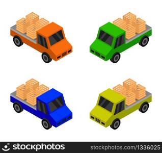 truck with isometric wood box