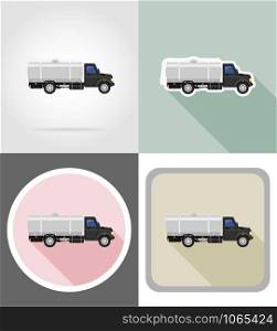 truck with tank for transporting liquids flat icons vector illustration isolated on background