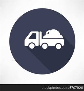 truck with the ground icon. Flat modern style vector illustration
