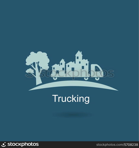 trucking houses icon. Flat modern style vector design