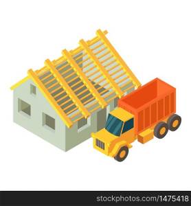 Trucking icon. Isometric illustration of trucking vector icon for web. Trucking icon, isometric style