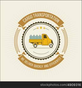 Trucking vector logo in vintage style.