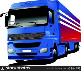 Trucks on the road Colored vector illustration for designers .