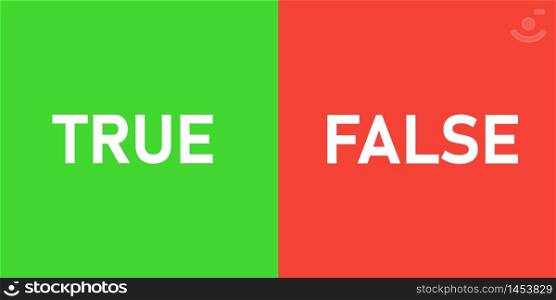 True false stamp vector flat icon, truth and wrong check.
