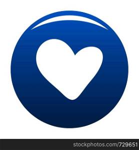 True heart icon. Simple illustration of true heart vector icon for any design blue. True heart icon vector blue