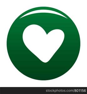 True heart icon. Simple illustration of true heart vector icon for any design green. True heart icon vector green
