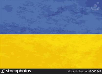 True proportions Ukraine flag with texture. True proportions Ukraine flag with grunge texture