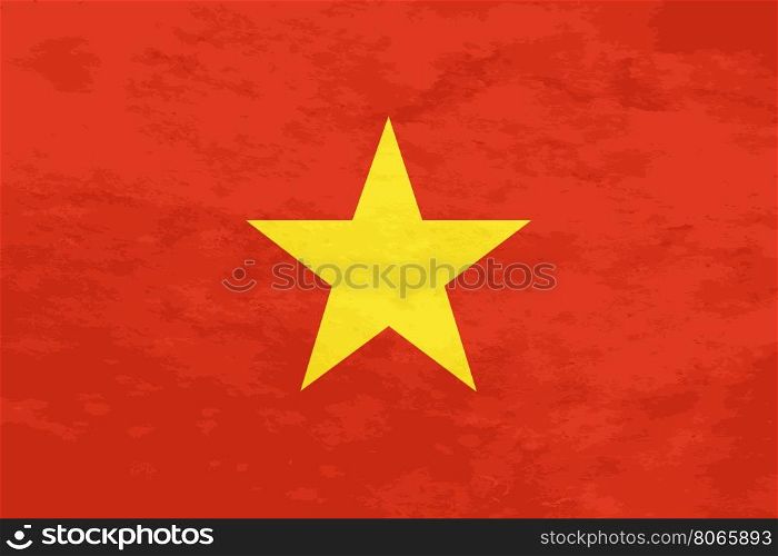 True proportions Vietnam flag with texture. True proportions Vietnam flag with grunge texture