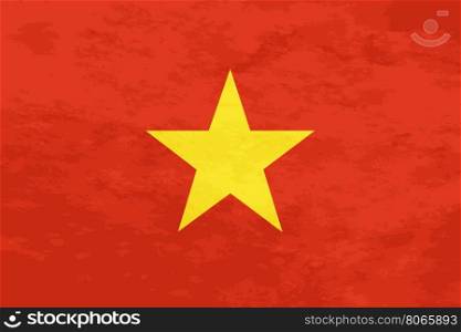 True proportions Vietnam flag with texture. True proportions Vietnam flag with grunge texture