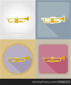 trumpet flat icons vector illustration isolated on background