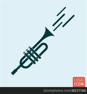 Trumpet icon isolated. Trumpet icon isolated. Signal horn symbol. Vector illustration
