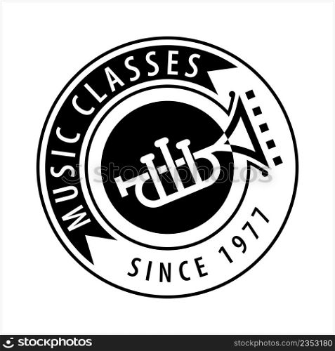 Trumpet Icon, Music, Brass Instrument Icon Vector Art Illustration