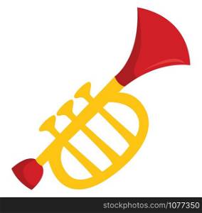 Trumpet toy, illustration, vector on white background.