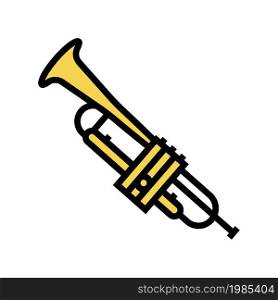 trumpet wind musician instrument color icon vector. trumpet wind musician instrument sign. isolated symbol illustration. trumpet wind musician instrument color icon vector illustration