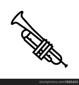 trumpet wind musician instrument line icon vector. trumpet wind musician instrument sign. isolated contour symbol black illustration. trumpet wind musician instrument line icon vector illustration