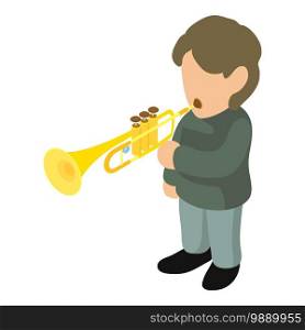 Trumpeter icon. Isometric illustration of trumpeter vector icon for web. Trumpeter icon, isometric style