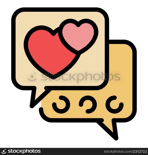 Trust couple chat icon. Outline trust couple chat vector icon color flat isolated. Trust couple chat icon color outline vector
