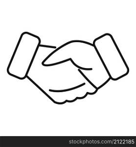 Trust handshake icon outline vector. Hand deal. Business shake. Trust handshake icon outline vector. Hand deal