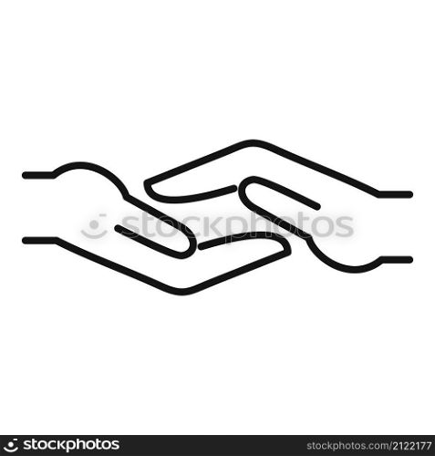 Trust help hand icon outline vector. Business deal. Partner shake. Trust help hand icon outline vector. Business deal