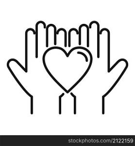 Trust keep heart icon outline vector. Love hand. Agreement cooperation. Trust keep heart icon outline vector. Love hand