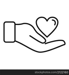 Trust keep love icon outline vector. Hand heart. Agreement cooperation. Trust keep love icon outline vector. Hand heart
