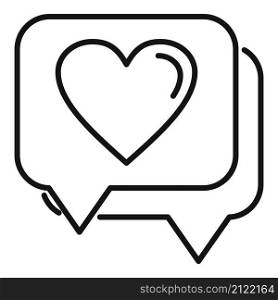 Trust love chat icon outline vector. Heart agreement. Friend cooperation. Trust love chat icon outline vector. Heart agreement