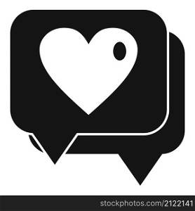 Trust love chat icon simple vector. Heart agreement. Friend cooperation. Trust love chat icon simple vector. Heart agreement