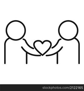 Trust love icon outline vector. Partnership shake. Success relationship. Trust love icon outline vector. Partnership shake