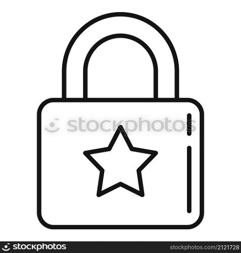 Trust padlock icon outline vector. Computer secure. Lock data. Trust padlock icon outline vector. Computer secure