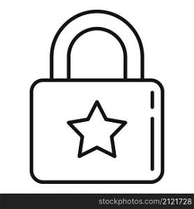 Trust padlock icon outline vector. Computer secure. Lock data. Trust padlock icon outline vector. Computer secure