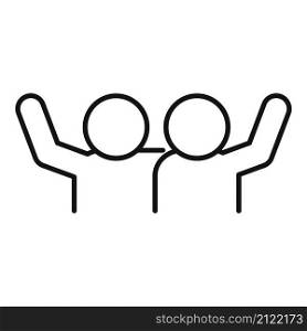 Trust salute icon outline vector. Deal hand. Business teamwork. Trust salute icon outline vector. Deal hand