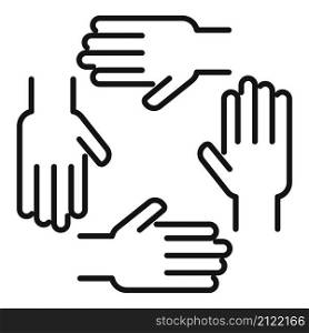 Trust teamwork icon outline vector. Partnership business. Hand deal. Trust teamwork icon outline vector. Partnership business