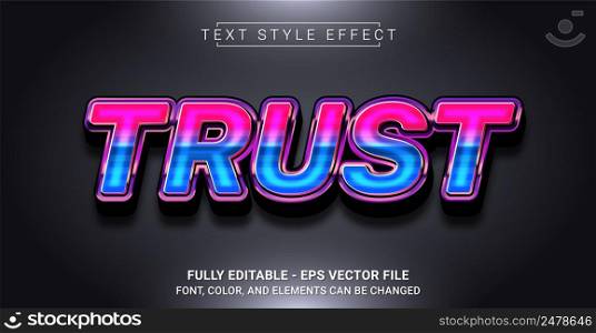 Trust Text Style Effect. Editable Graphic Text Template.