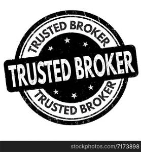 Trusted broker banner design on white background, vector illustration