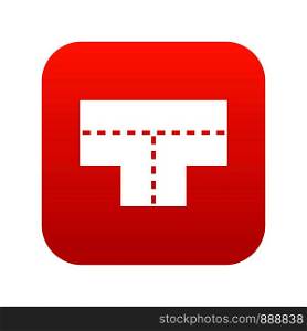 Tshaped crossroad icon digital red for any design isolated on white vector illustration. Tshaped crossroad icon digital red
