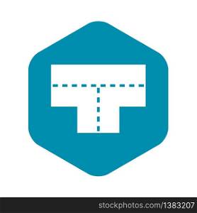 Tshaped crossroad icon. Simple illustration of tshaped crossroad vector icon for web. Tshaped crossroad icon, simple style