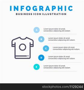 Tshirt, Shirt, Sport, Spring Line icon with 5 steps presentation infographics Background