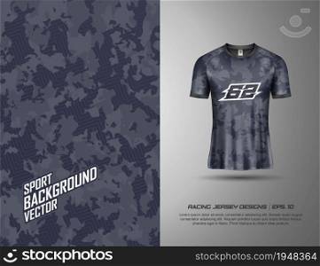 Tshirt sport camouflage background for extreme jersey team, racing, cycling, football, motocross, gaming, backdrop, wallpaper.