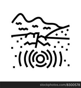 tsunami earthquake line icon vector. tsunami earthquake sign. isolated contour symbol black illustration. tsunami earthquake line icon vector illustration
