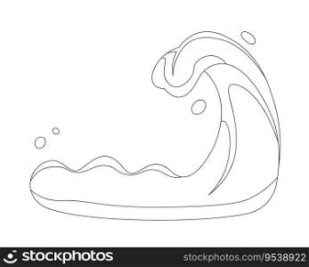 Tsunami giant wave monochrome flat vector object. Natural disaster. Editable black and white thin line icon. Simple cartoon clip art spot illustration for web graphic design. Tsunami giant wave monochrome flat vector object