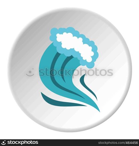 Tsunami icon in flat circle isolated vector illustration for web. Tsunami icon circle