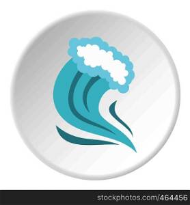 Tsunami icon in flat circle isolated vector illustration for web. Tsunami icon circle