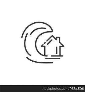 Tsunami thin line icon. Isolated outline weather vector illustration