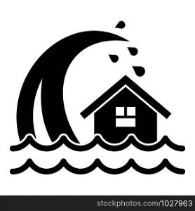 Tsunami wave icon. Simple illustration of tsunami wave vector icon for web design isolated on white background. Tsunami wave icon, simple style