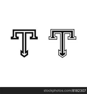 ≤tter T logo ima≥and font T design graφc  vector 