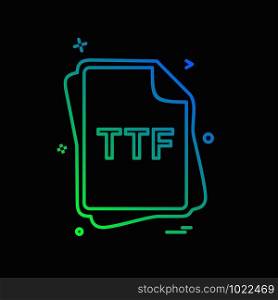 TTF file type icon design vector