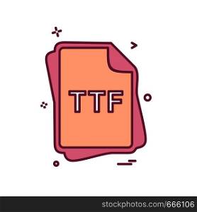 TTF file type icon design vector