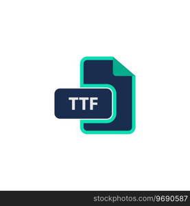 TTF Icon Vector. Flat color symbol. TTF Icon Vector