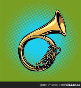 tuba French horn helicon musical instrument. Pop art retro vector illustration comic cartoon hand drawing. tuba French horn helicon musical instrument