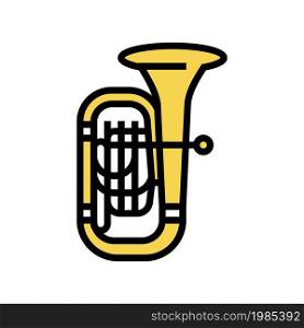 tuba jazz music instrument color icon vector. tuba jazz music instrument sign. isolated symbol illustration. tuba jazz music instrument color icon vector illustration